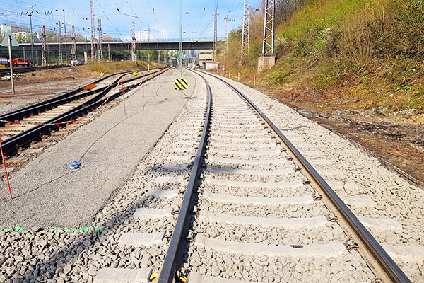 Gleiserneuerung ohne Schiene Im Bahnhof Hagen-Vorhalle